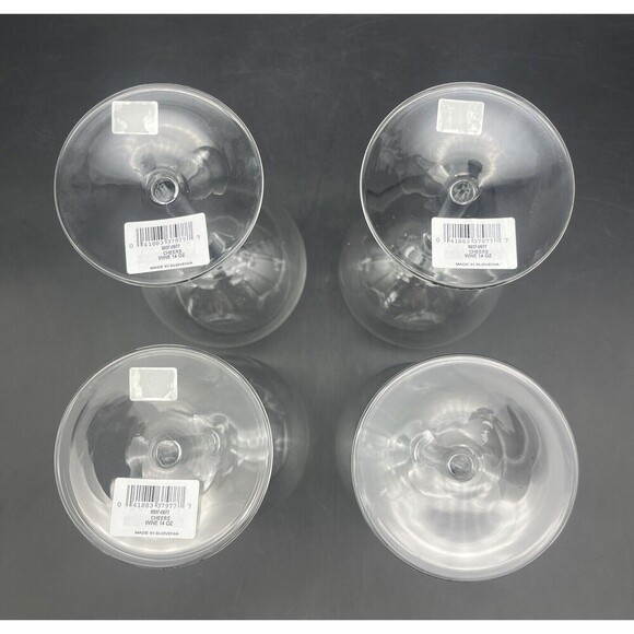 VTG MILLER ROGASKA Crystal Hand Blown Wine Water Goblets 14 oz Set of 4 MINT NEW - Picture 4 of 4